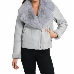 NEW LOVE TOKEN alana faux leather jacket in silver
